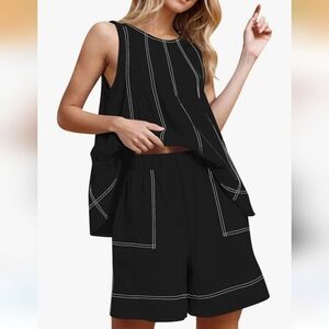Matching Set Top Shorts NEW Size  S BLACK